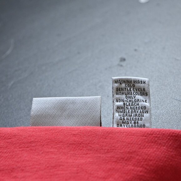 Chico's Y2K 90s Retro Biker Front Button Classic Fit Red Denim Jean Jacket Sz 3 - Picture 13 of 16